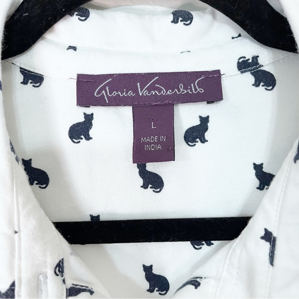 Gloria Vanderbilt Black Cat Polo Shirt - Picture 6 of 7